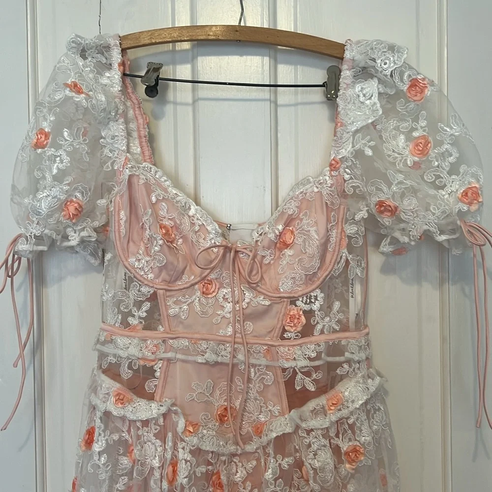 NWT Free People For Love & Lemons Tessa Midi Dress Size Small - Picture 9 of 15